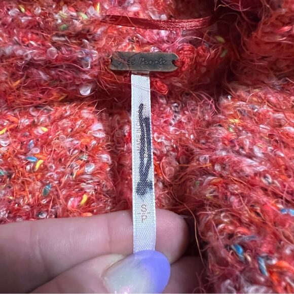 Free People Confetti Eyelash Knit Mock Neck Sweater S - Picture 8 of 15